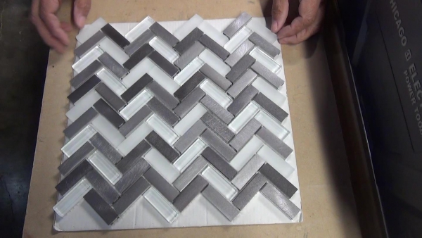 Cut Mosaic Tile Made Of Metal And Glass, What Is Mosaic Tile Made Out Of
